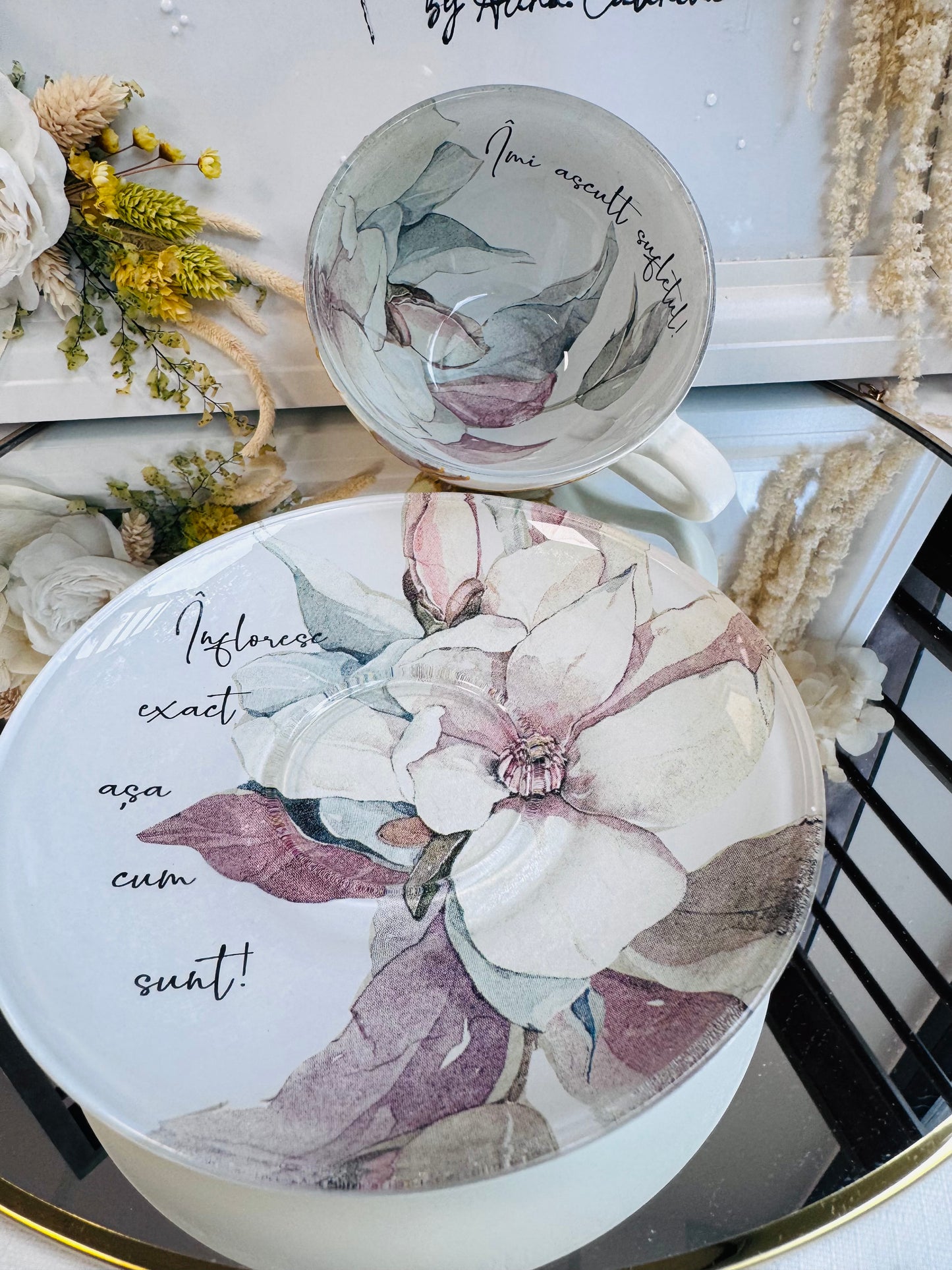 Cană de cafea “FLOAREA SUFLETULUI” - unicat
