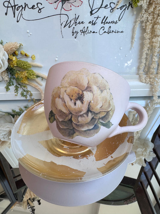 Cană de cafea “TRANDAFIR ÎN AUR”