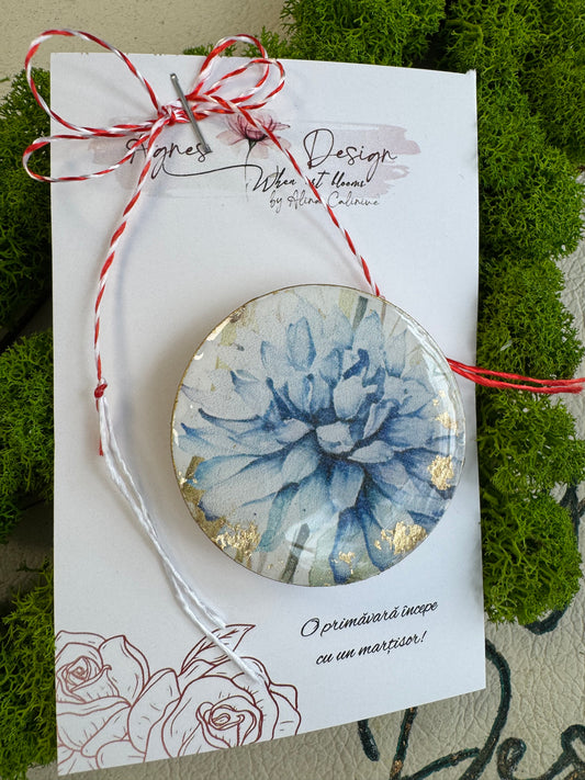 Mărțișor-broșă “Floare albastră”