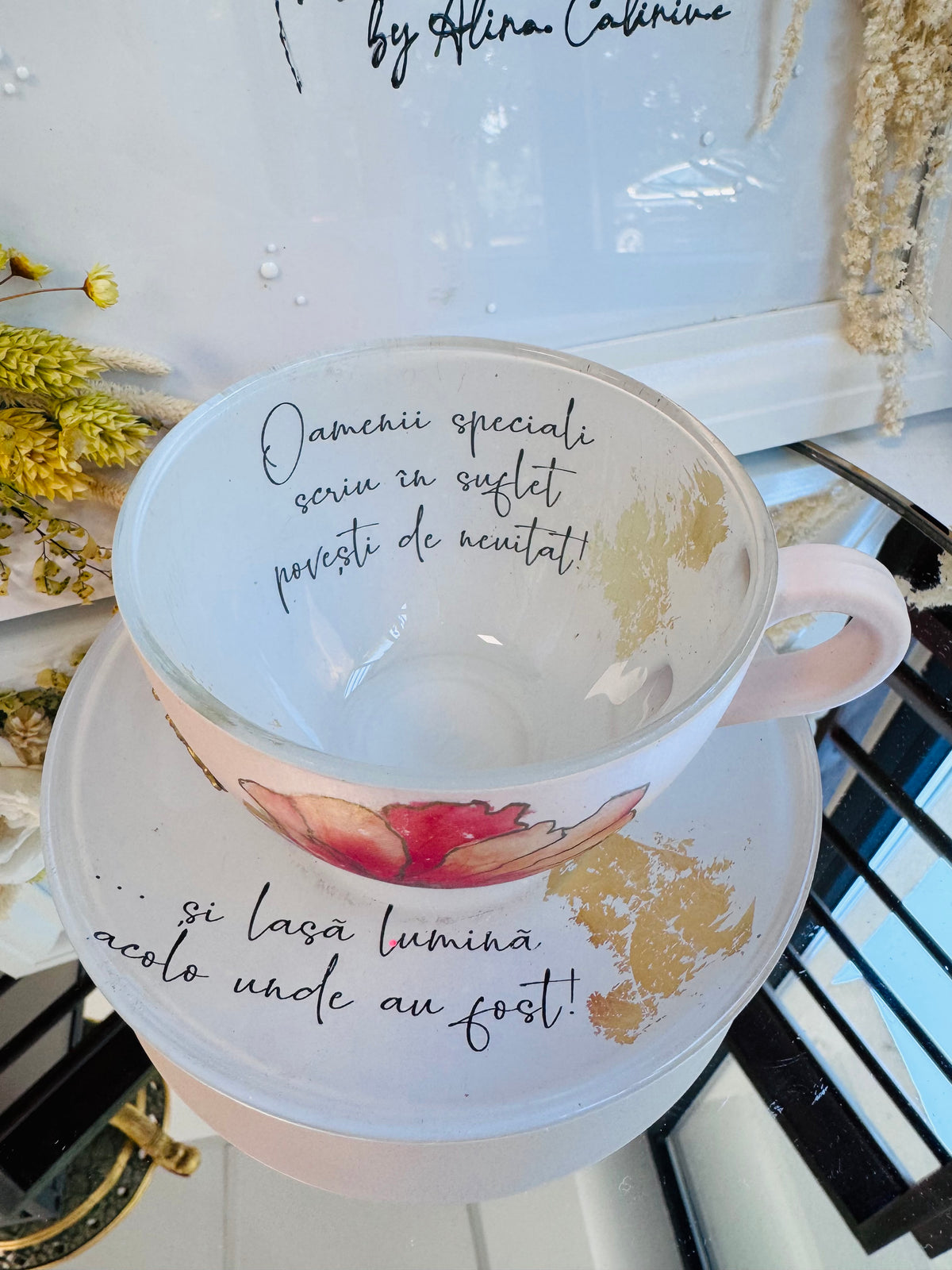 Cană de cafea “URME DE LUMINĂ” - unicat