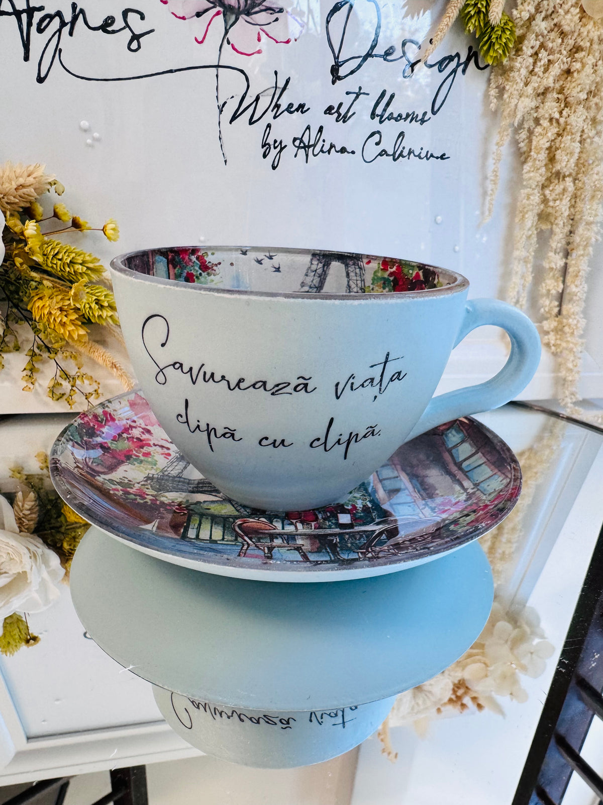 Cană de cafea “O CLIPĂ ÎN PARIS” - unicat | Colecția “DOR DE DUCĂ”