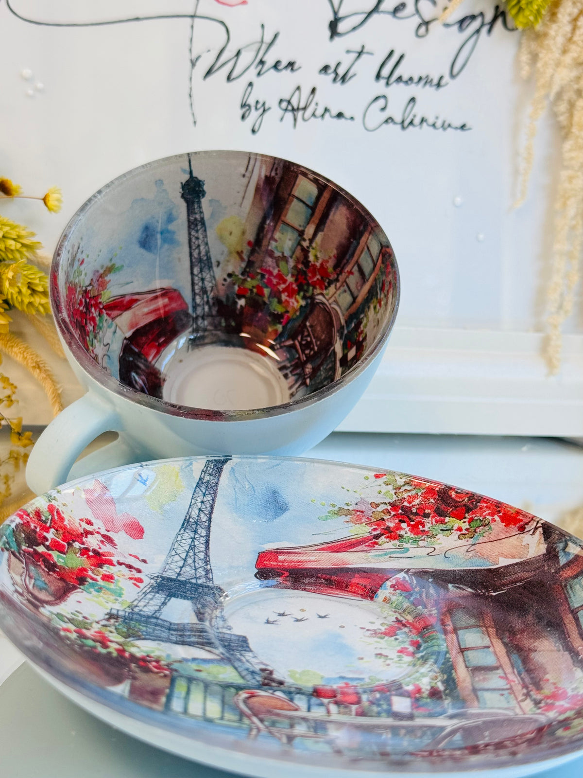 Cană de cafea “O CLIPĂ ÎN PARIS” - unicat | Colecția “DOR DE DUCĂ”