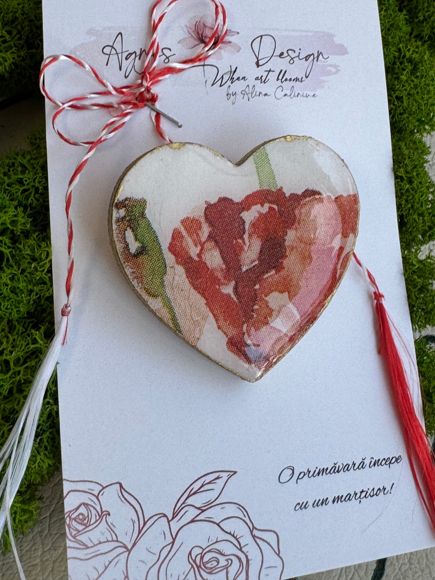 Mărțișor-broșă “Mac stilizat”