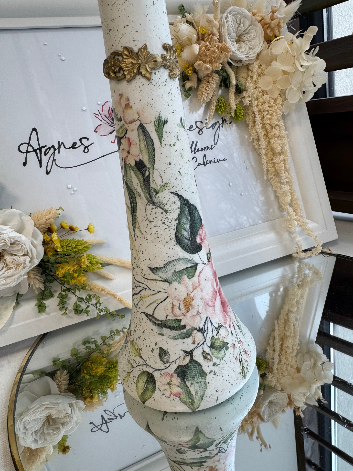 Vază florală „Rosé Éternelle” – piesă unicat