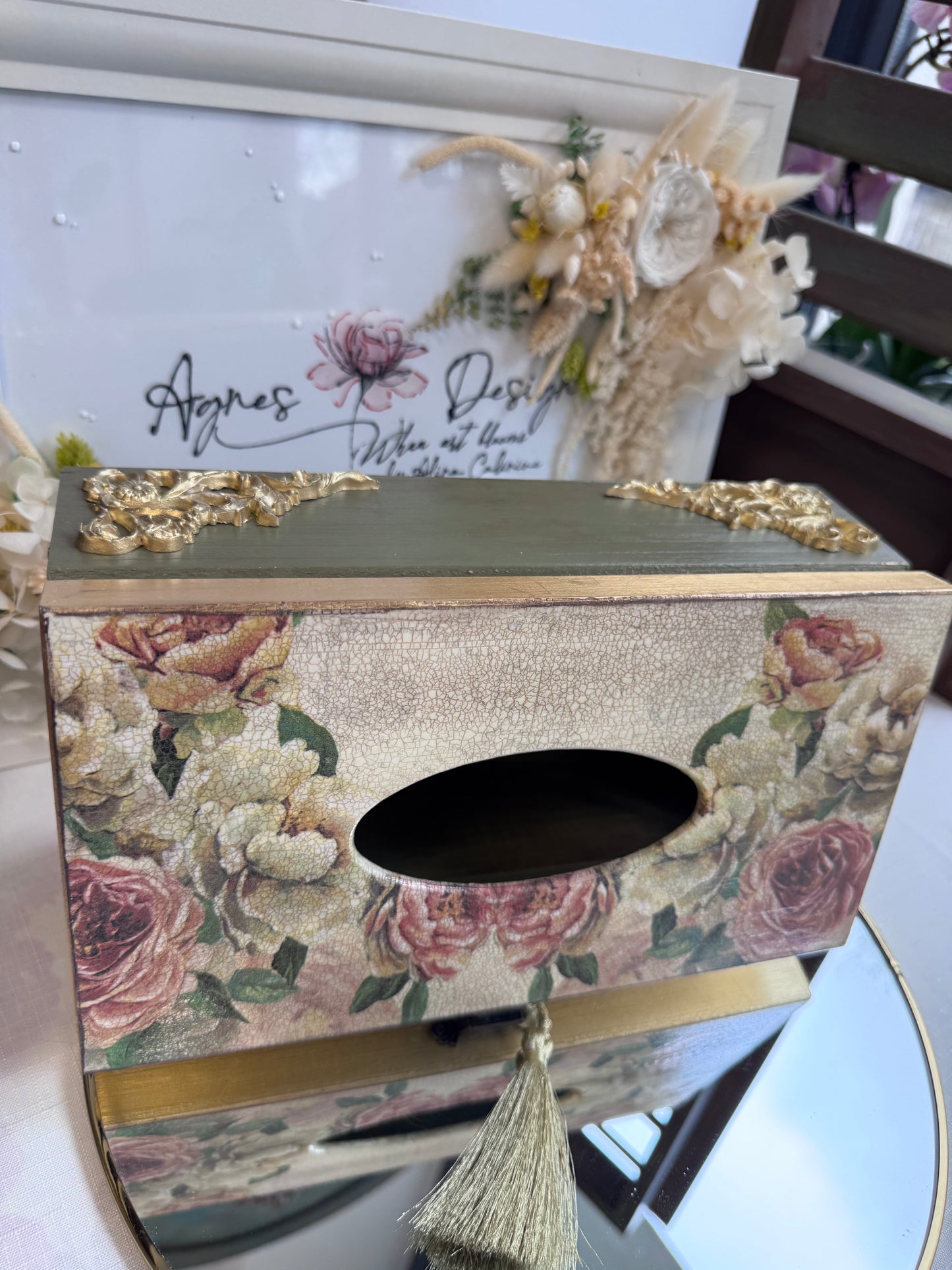 Cutie pentru șervețele Colecția “VINTAGE ROSES” - UNICAT