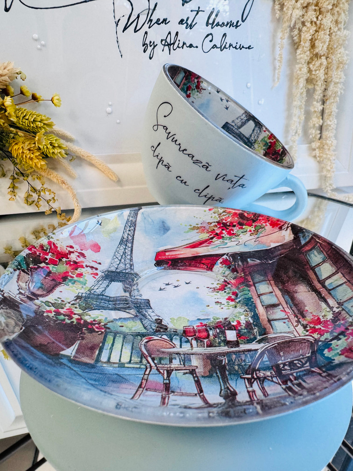 Cană de cafea “O CLIPĂ ÎN PARIS” - unicat | Colecția “DOR DE DUCĂ”