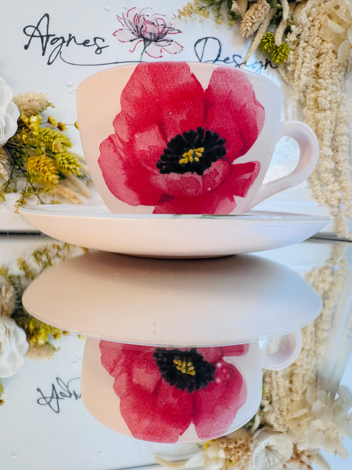 Cană de cafea “MACI ÎN SUFLET” – Modelul 1 - unicat