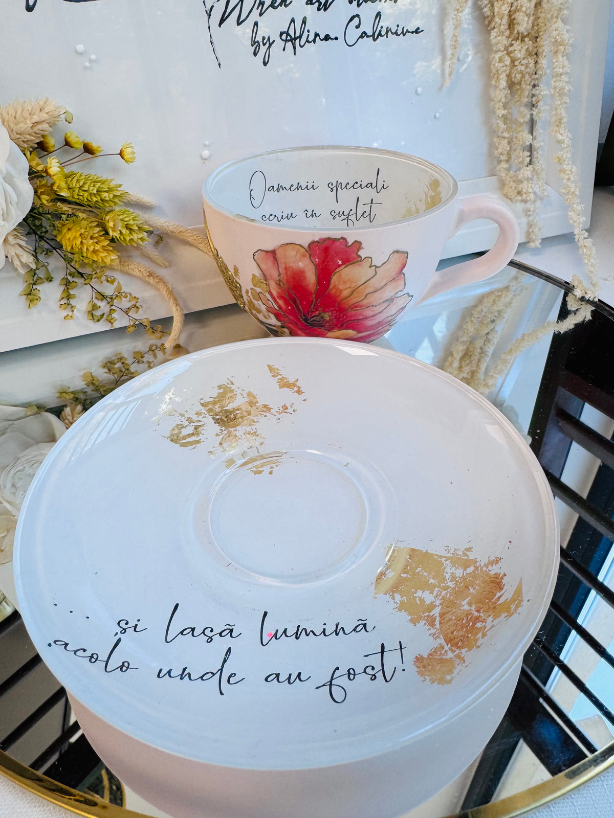 Cană de cafea “URME DE LUMINĂ” - unicat