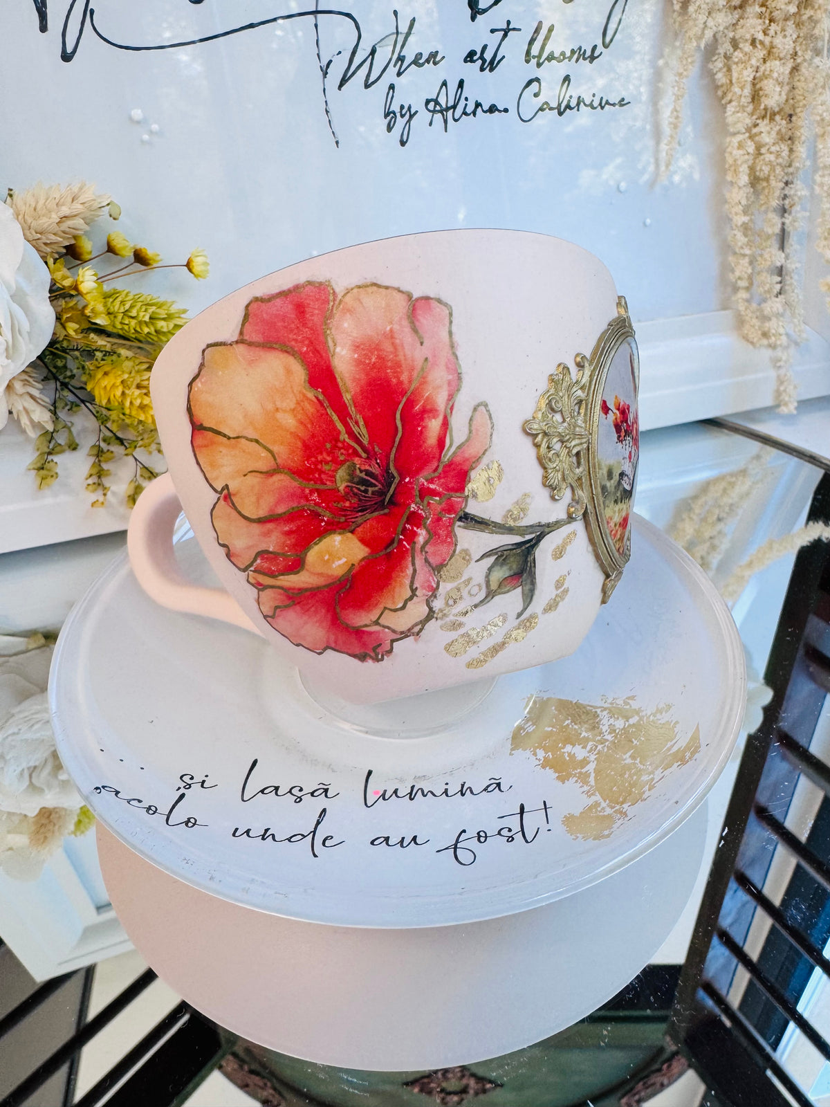 Cană de cafea “URME DE LUMINĂ” - unicat