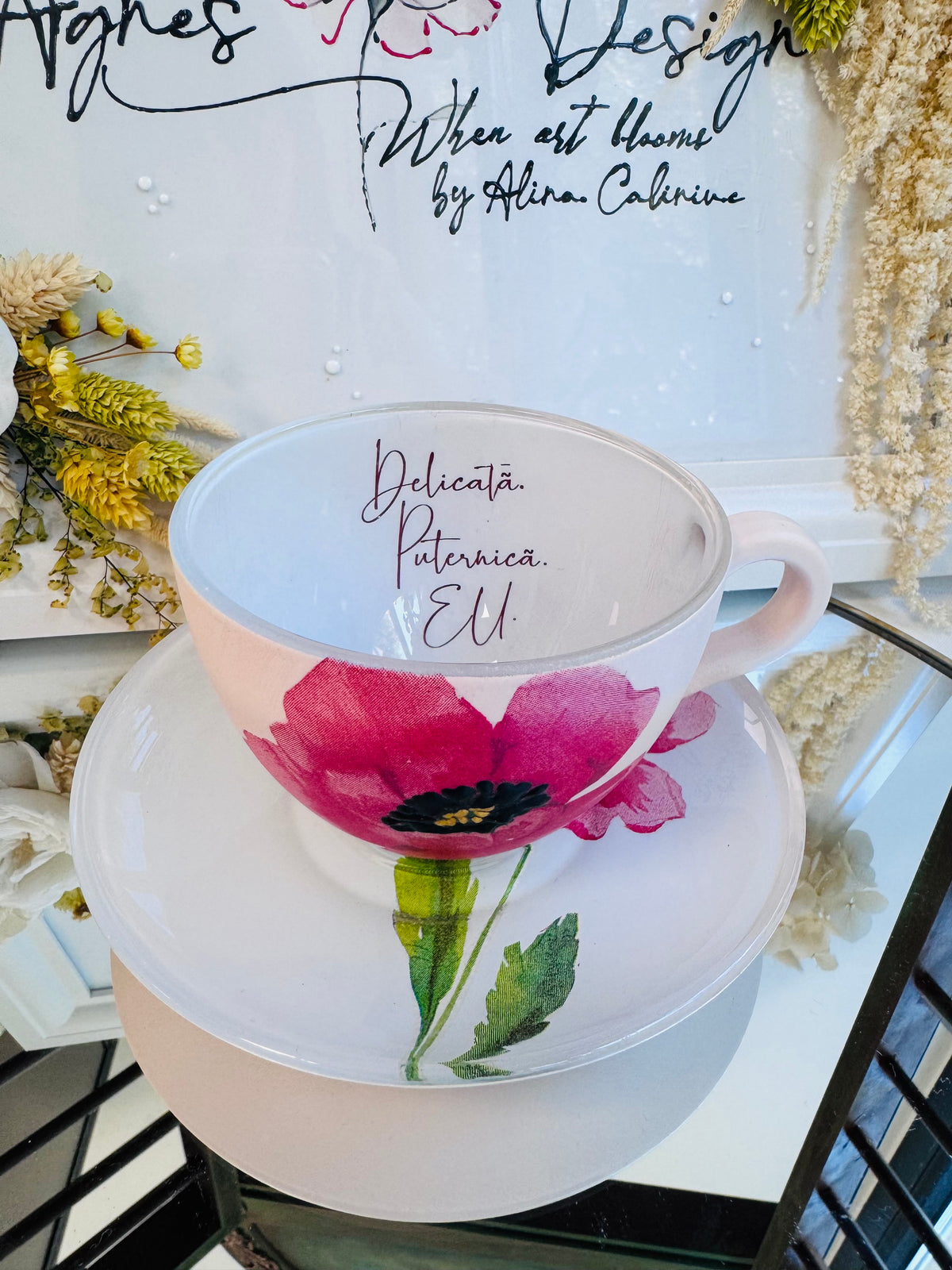 Cană de cafea “MACI ÎN SUFLET” – Modelul 1 - unicat