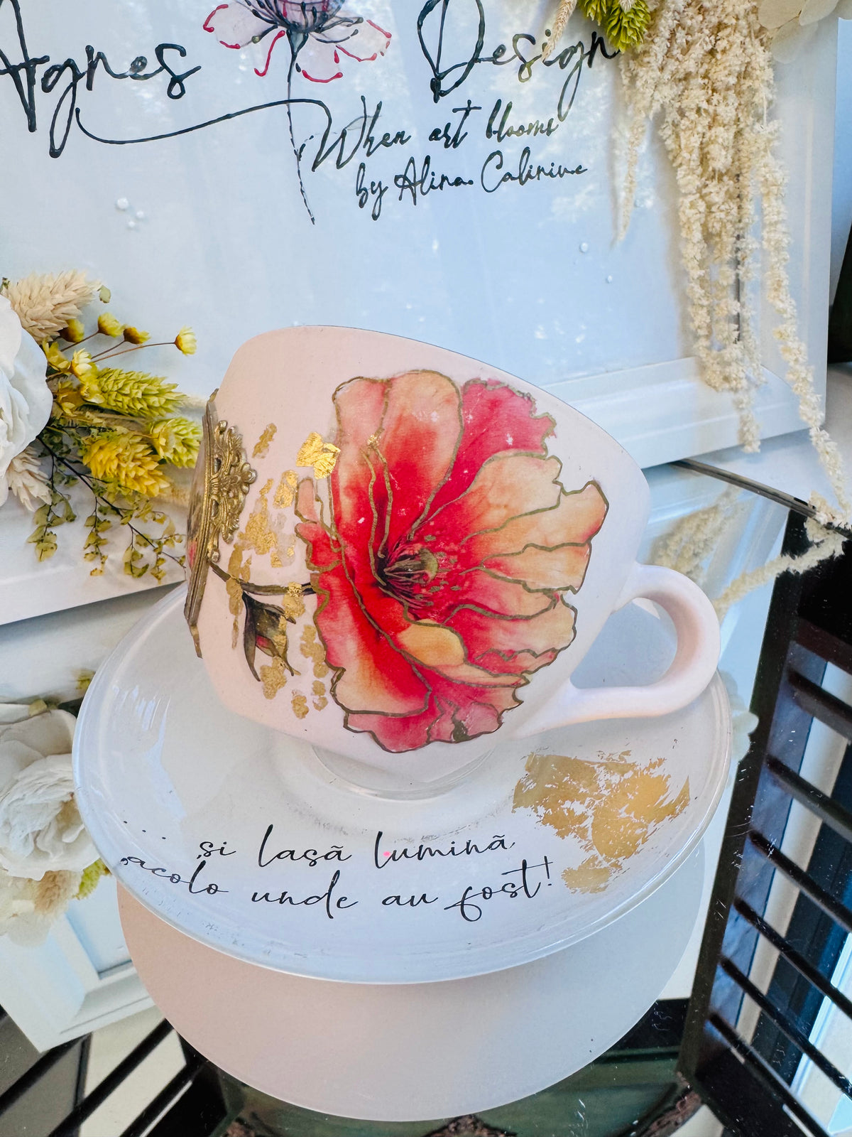 Cană de cafea “URME DE LUMINĂ” - unicat