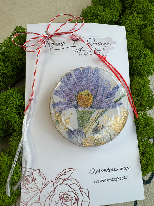 Mărțișor-broșă “Floare mov”