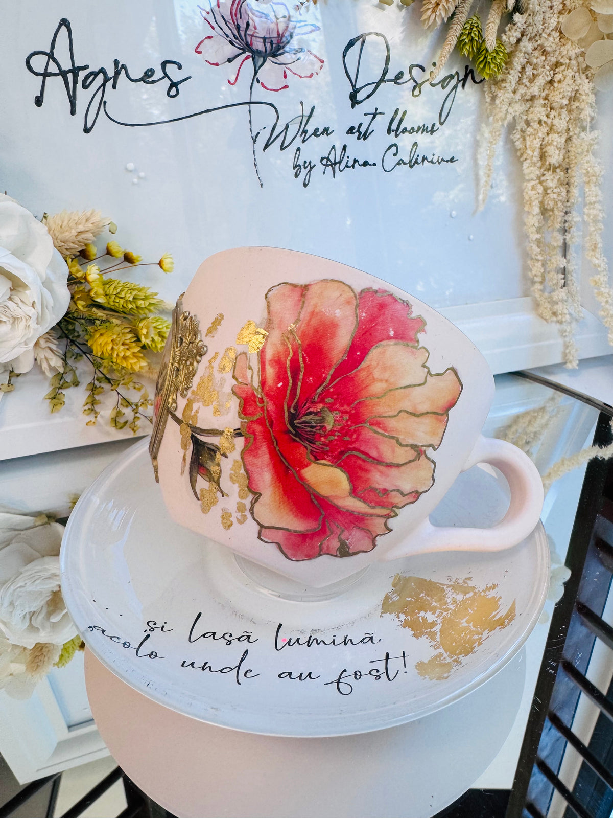 Cană de cafea “URME DE LUMINĂ” - unicat