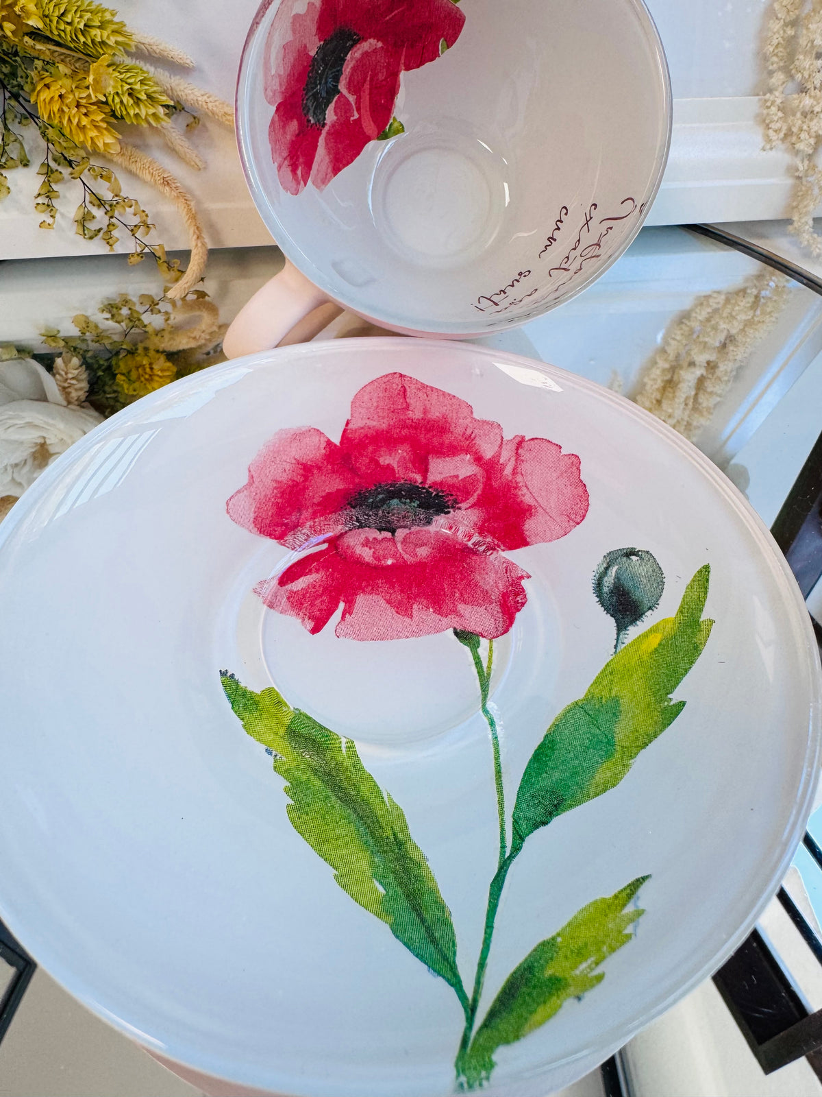 Cană de cafea “MACI ÎN SUFLET” - Modelul 2 - unicat