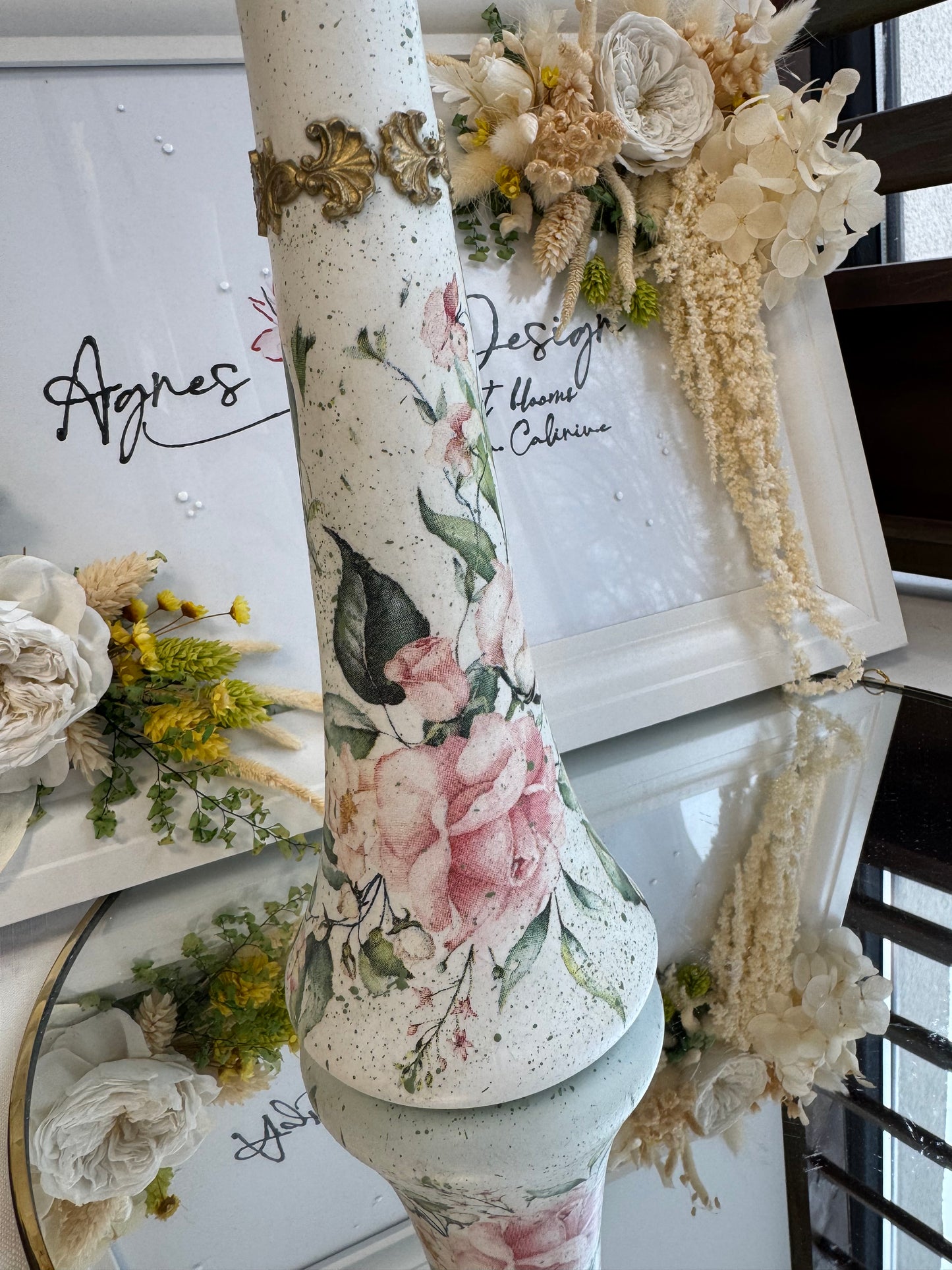 Vază florală „Rosé Éternelle” – piesă unicat