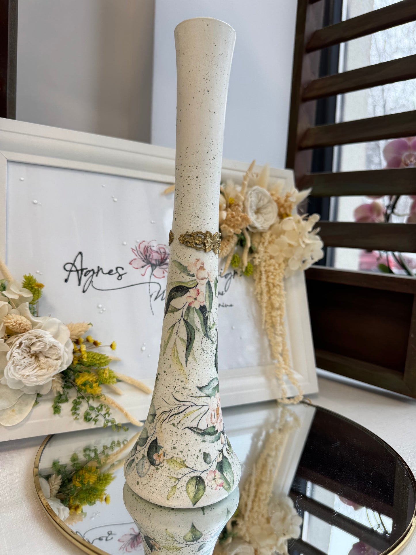 Vază florală „Rosé Éternelle” – piesă unicat