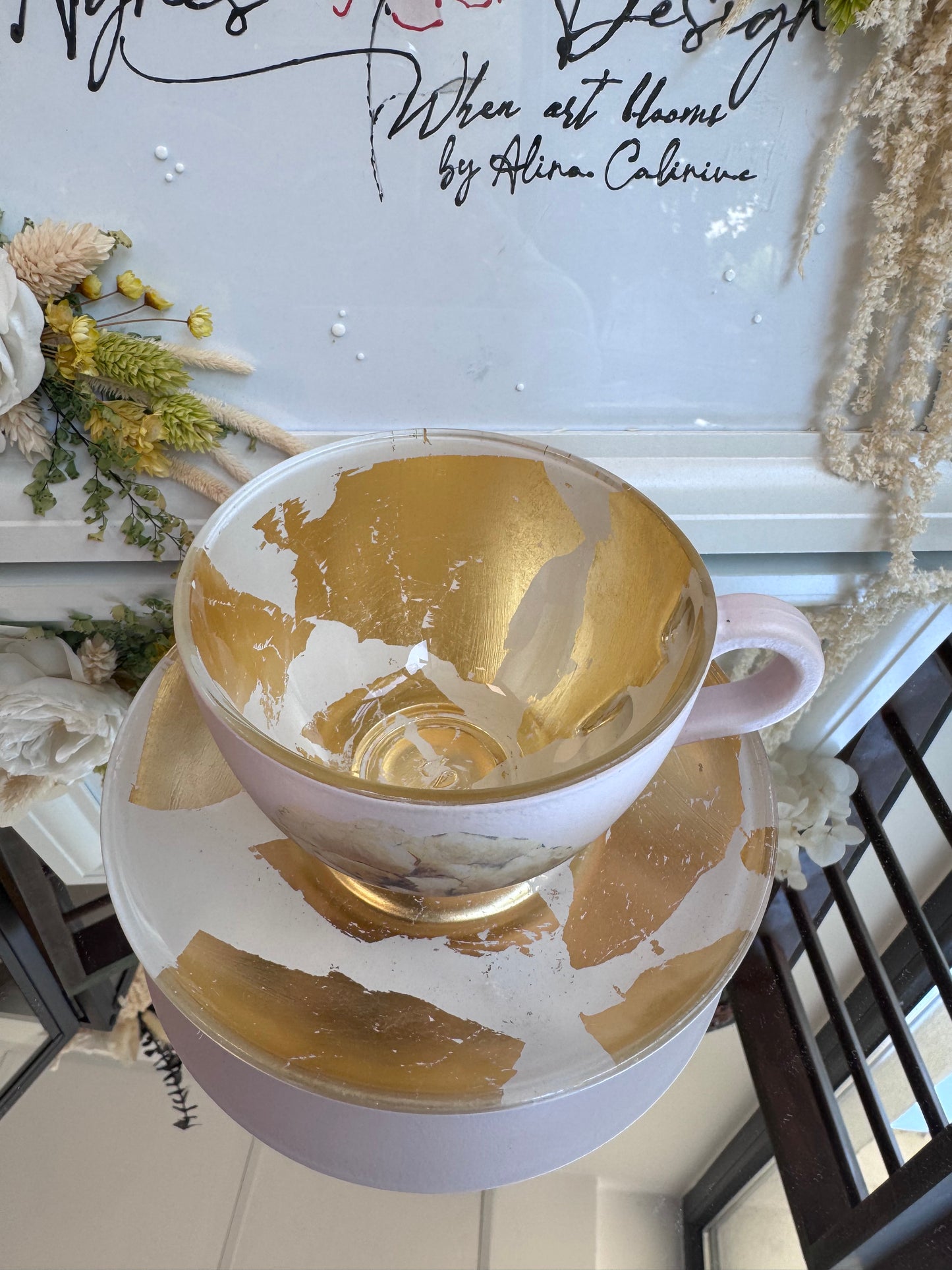 Cană de cafea “TRANDAFIR ÎN AUR”
