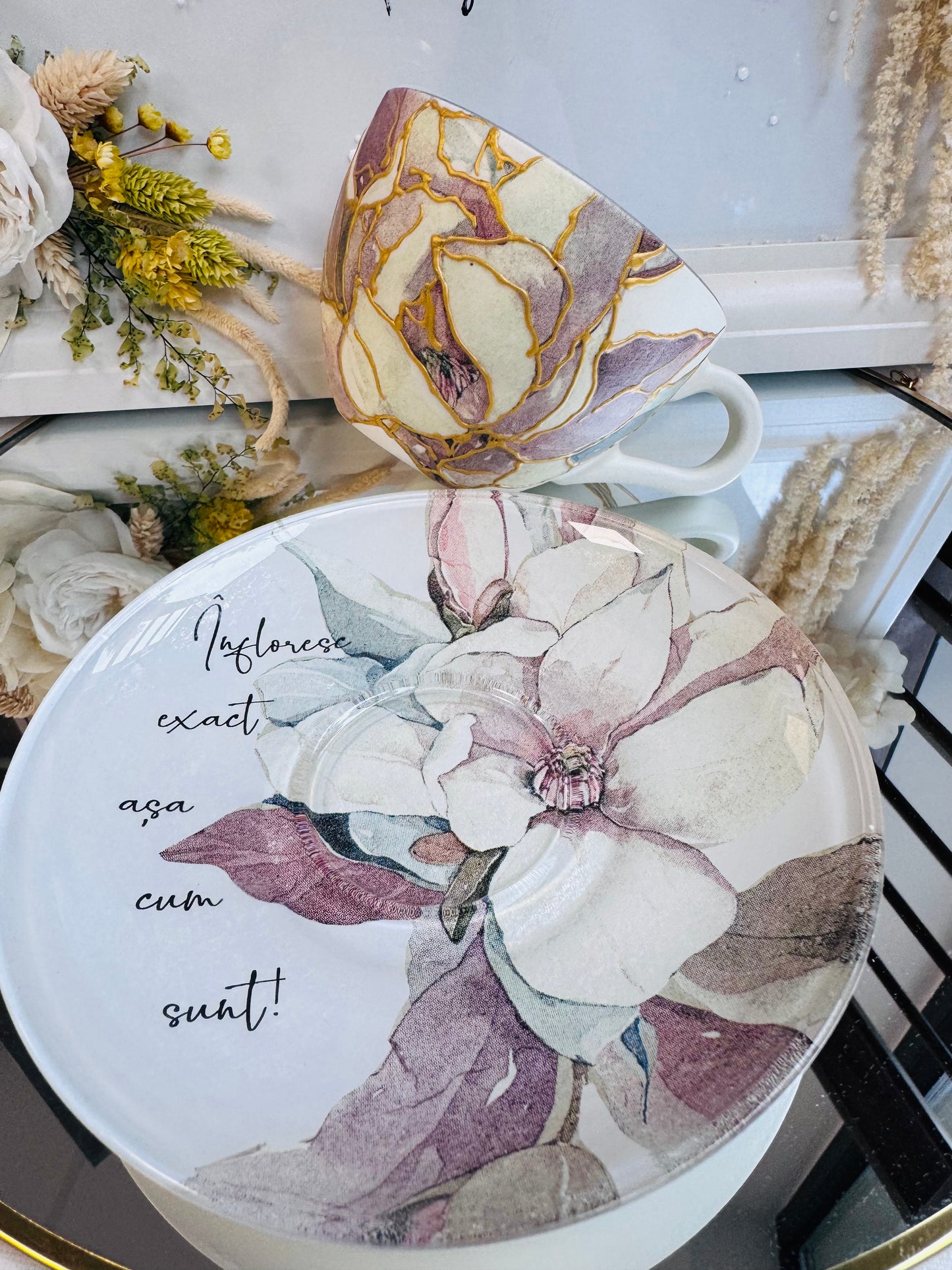 Cană de cafea “FLOAREA SUFLETULUI” - unicat