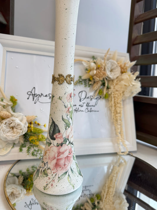 Vază florală „Rosé Éternelle” – piesă unicat