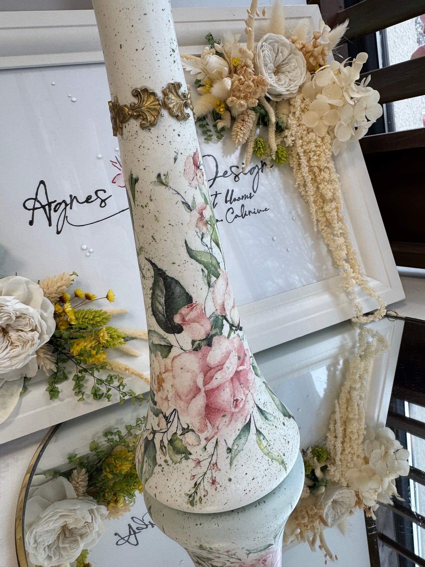 Vază florală „Rosé Éternelle” – piesă unicat