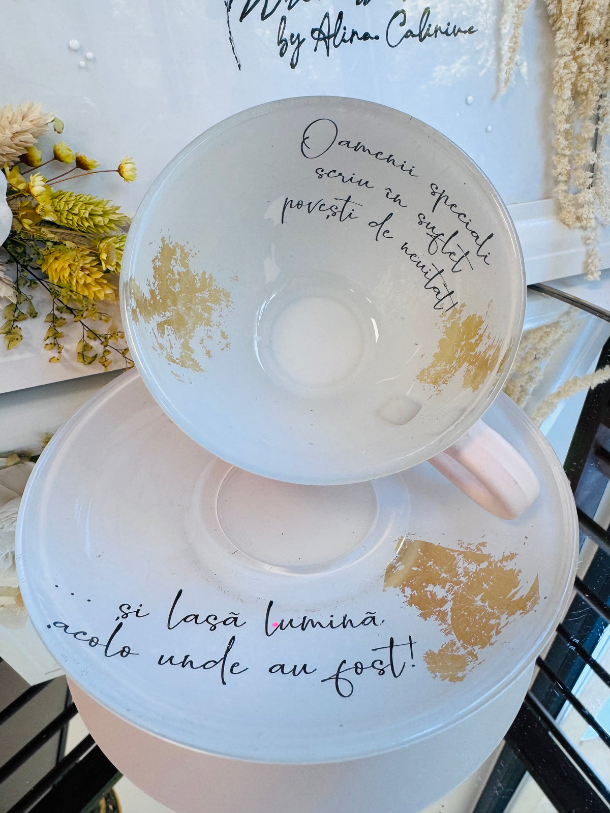 Cană de cafea “URME DE LUMINĂ” - unicat