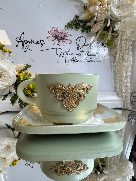 Cană vernil cu foiță de aur "Touch of Gold" - UNICAT