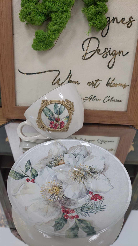 Cană de cafea ”Christmas Rose”