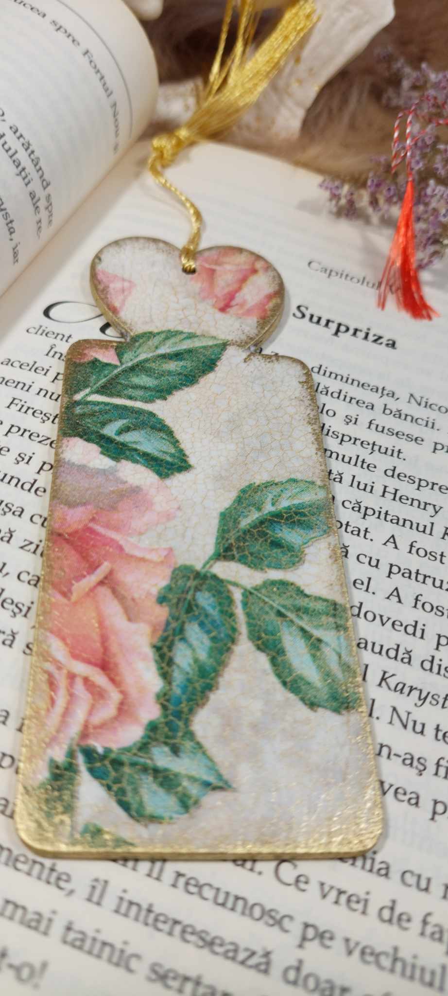 SEMN DE CARTE "PINK ROSES" - cu mesaj motivațional