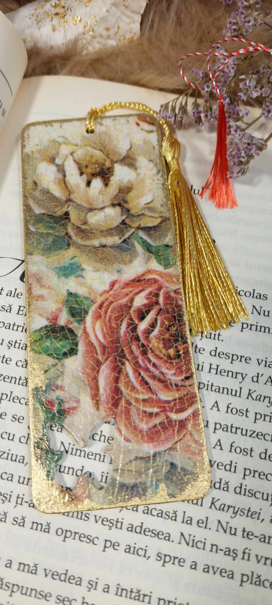 SEMN DE CARTE "VINTAGE ROSES" - cu mesaj motivațional